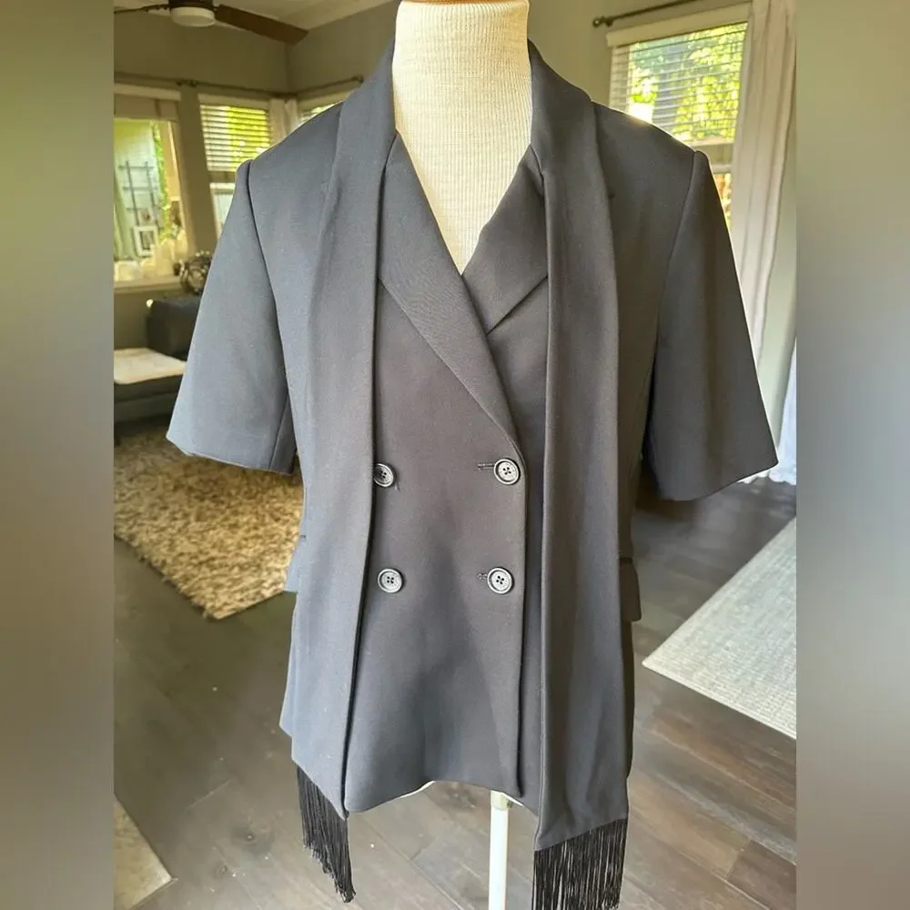 Pink Tartan black jacket, size 10